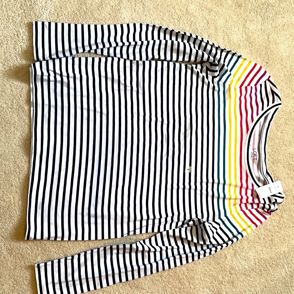 Loft Outlet Loose Long Sleeve Striped T